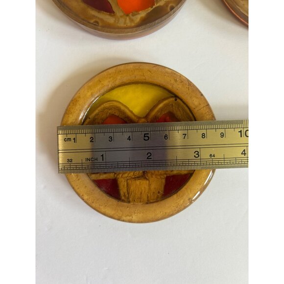 Vintage MCM Lucite Coaster Set of 4 Beachy Seagulls Cottage Barware - Picture 4 of 5